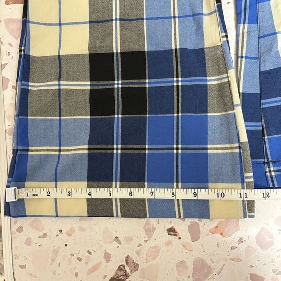 Free People Jules High Waist Plaid Flare Pants Blue/Black size 4 new - Picture 12 of 15